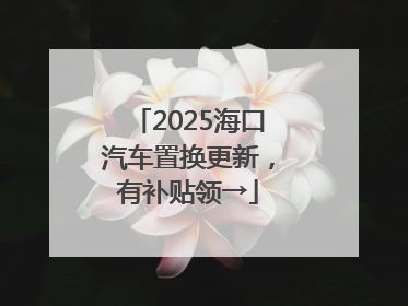 2025海口汽车置换更新，有补贴领→